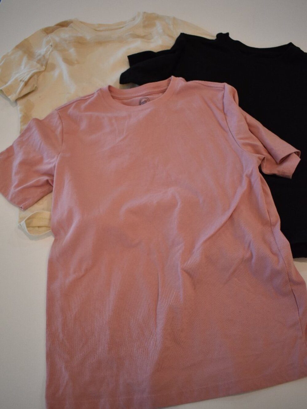 Boys Size Large 10-12 T-Shirt Bundle Wonder Nation/DSG Pink-Black-Tan 3 shirts